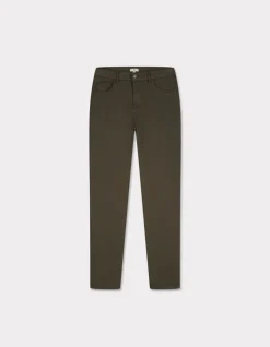 Ultra-stretch slim-fit broek - donker kaki