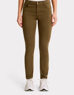 Ultra-stretch slim-fit broek - donker kaki