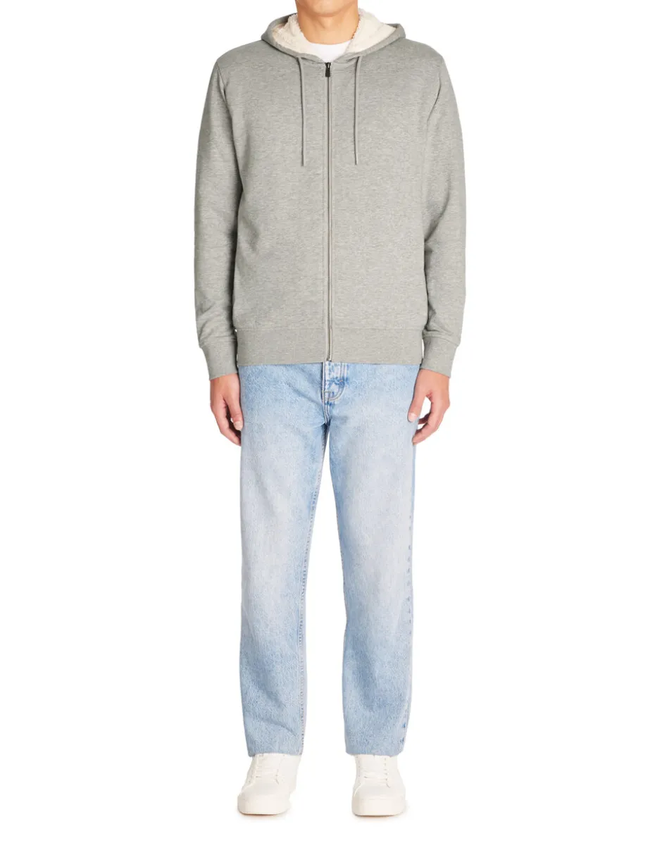 Vaste capuchon sweatshirt in gemengd katoen - gemêleerd grijs