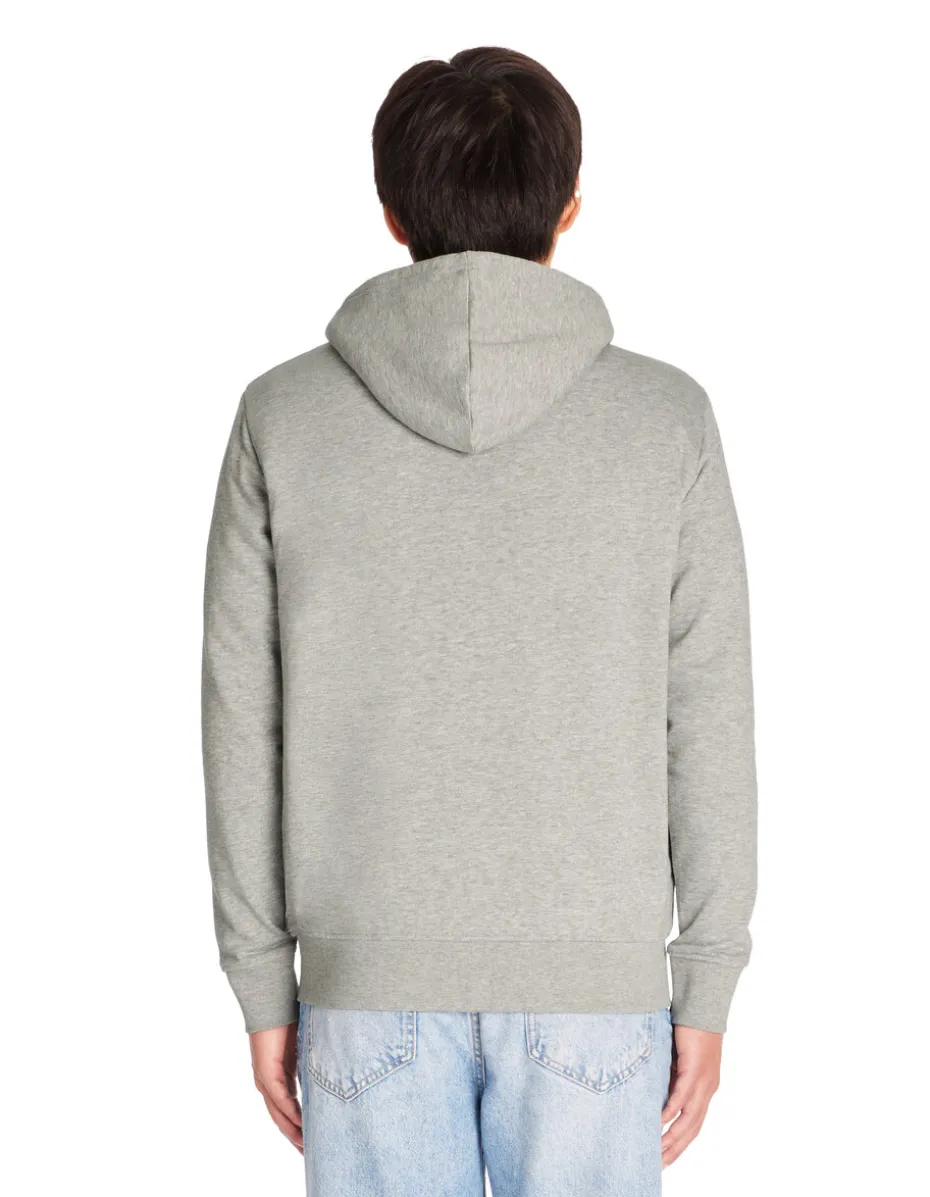 Vaste capuchon sweatshirt in gemengd katoen - gemêleerd grijs