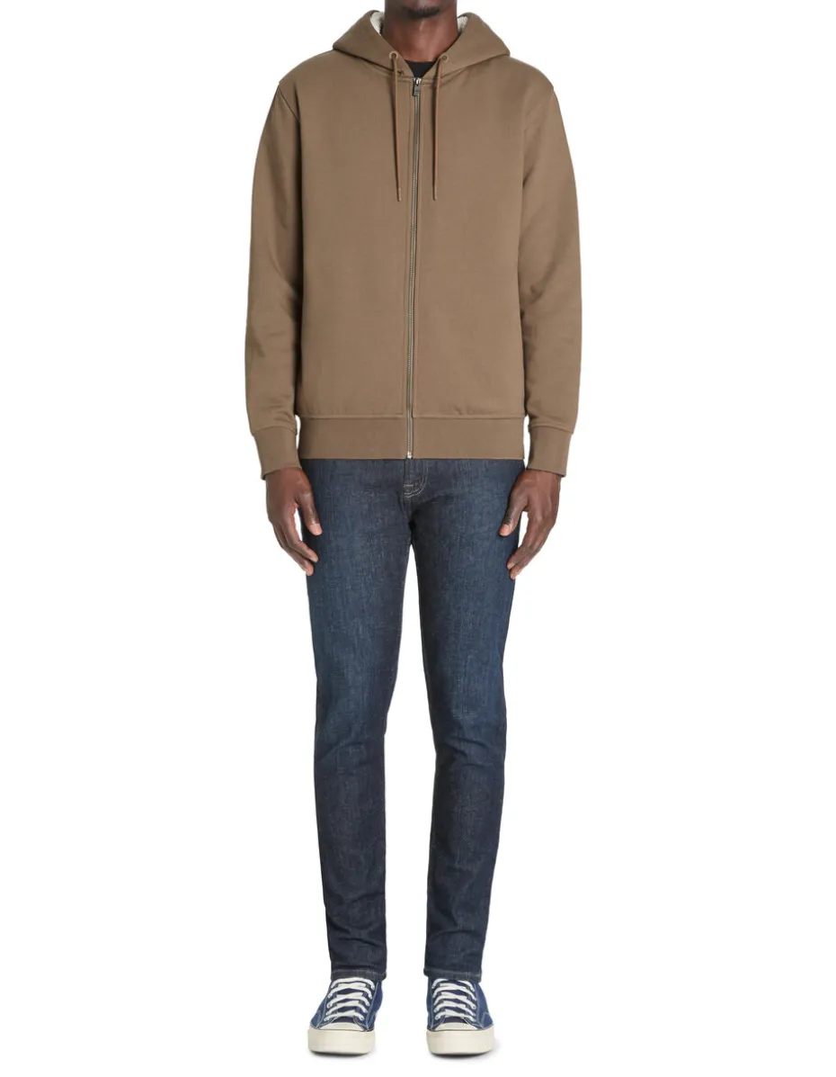 Vaste capuchon sweatshirt in gemengd katoen - taupe