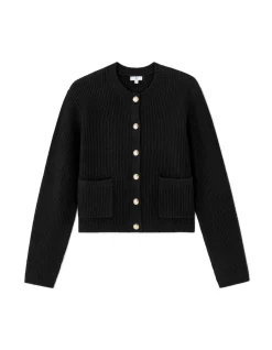 Vest met lange mouwen en knopen - Zwart