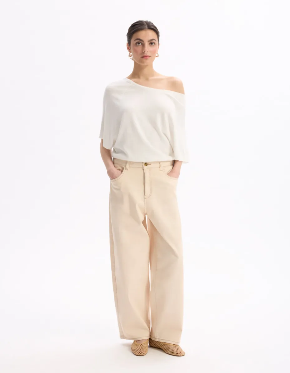 Wijde broek - beige