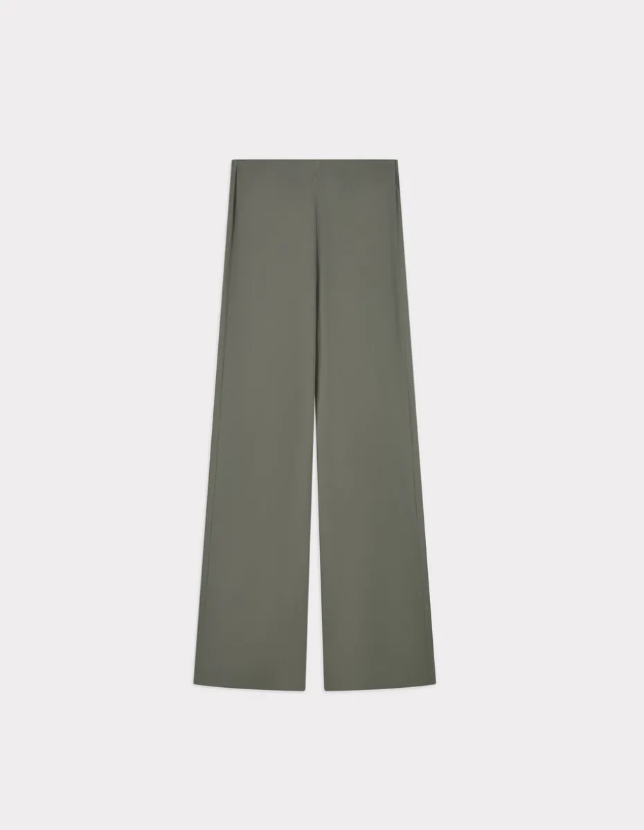 Wijde broek van modalmix - olijfgroen
