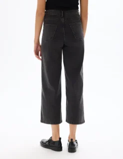 Wijde enkellange jeans - grijs