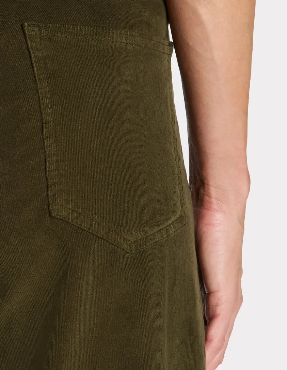 Wijde fluwelen broek - kaki