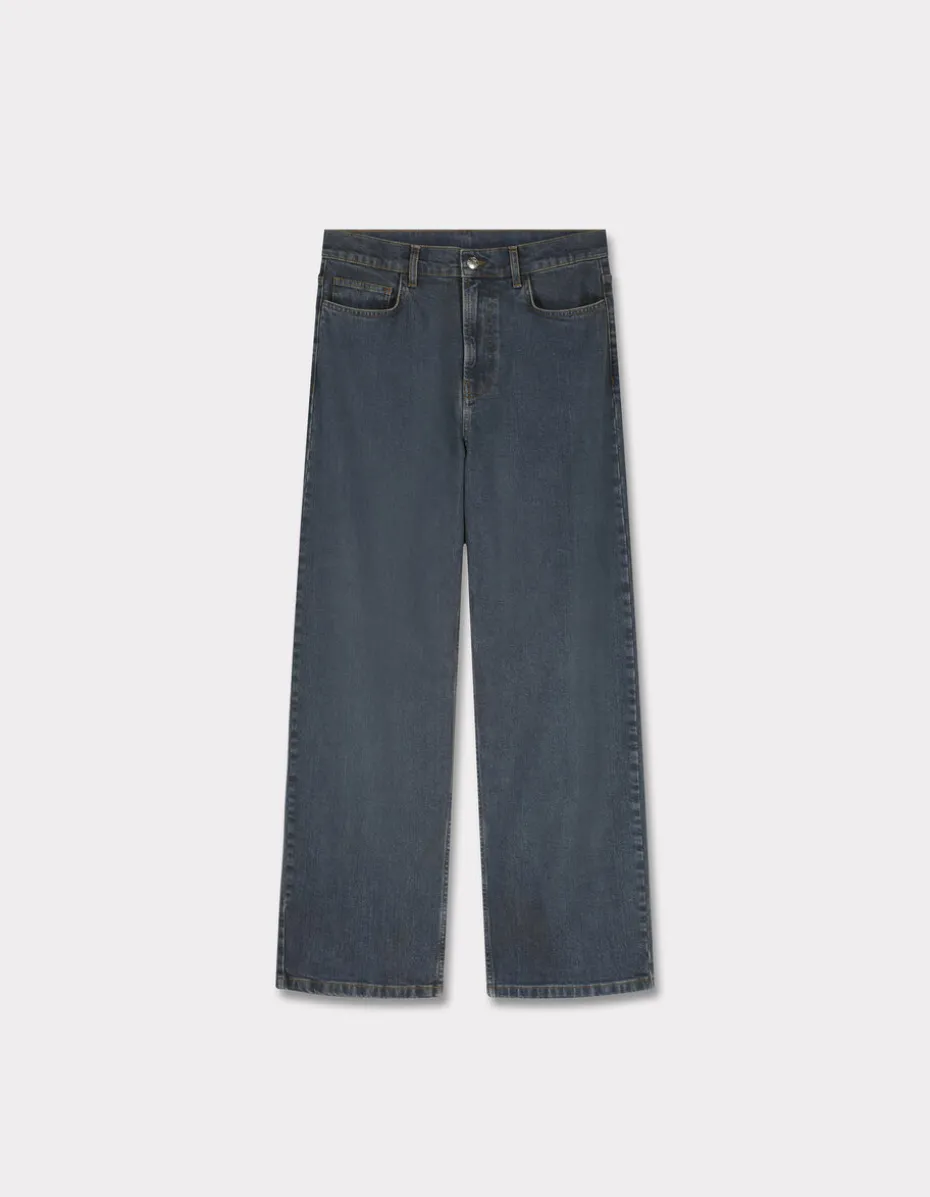 Wijde jeans - donkerblauw