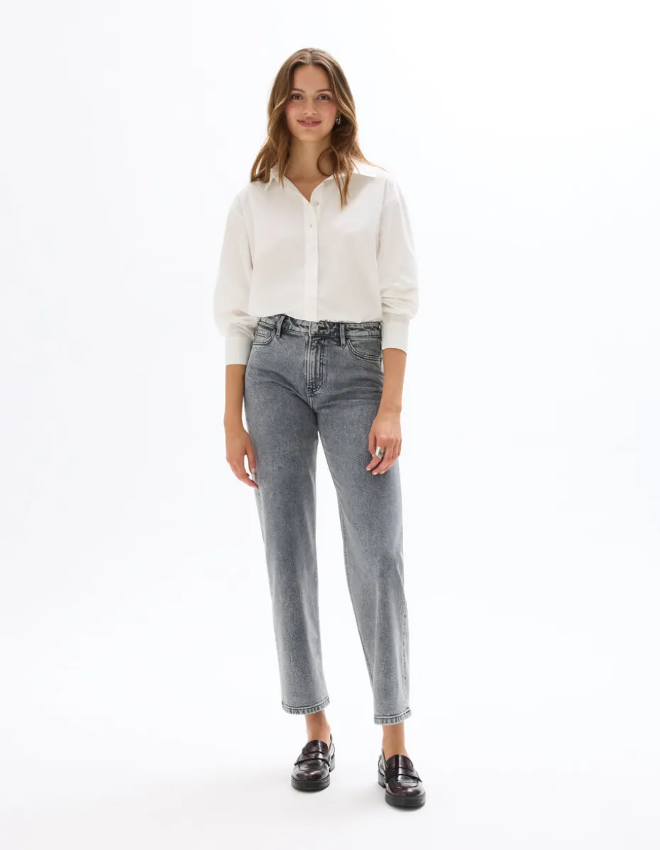 Wijde jeans - lichtgrijs