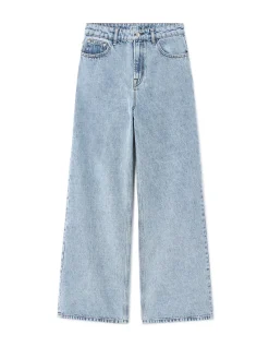 Wijde verwassen jeans - lichtblauw