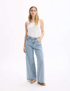 Wijde verwassen jeans - lichtblauw