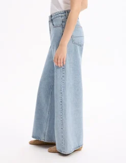 Wijde verwassen jeans - lichtblauw