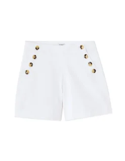 Witte short met decoratieve knopen - eenvoudig