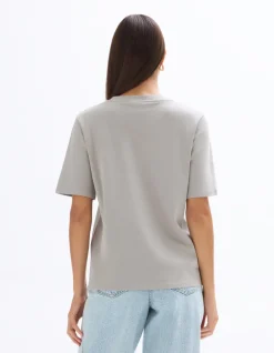 Zacht katoenen T-shirt met ronde hals - grijs