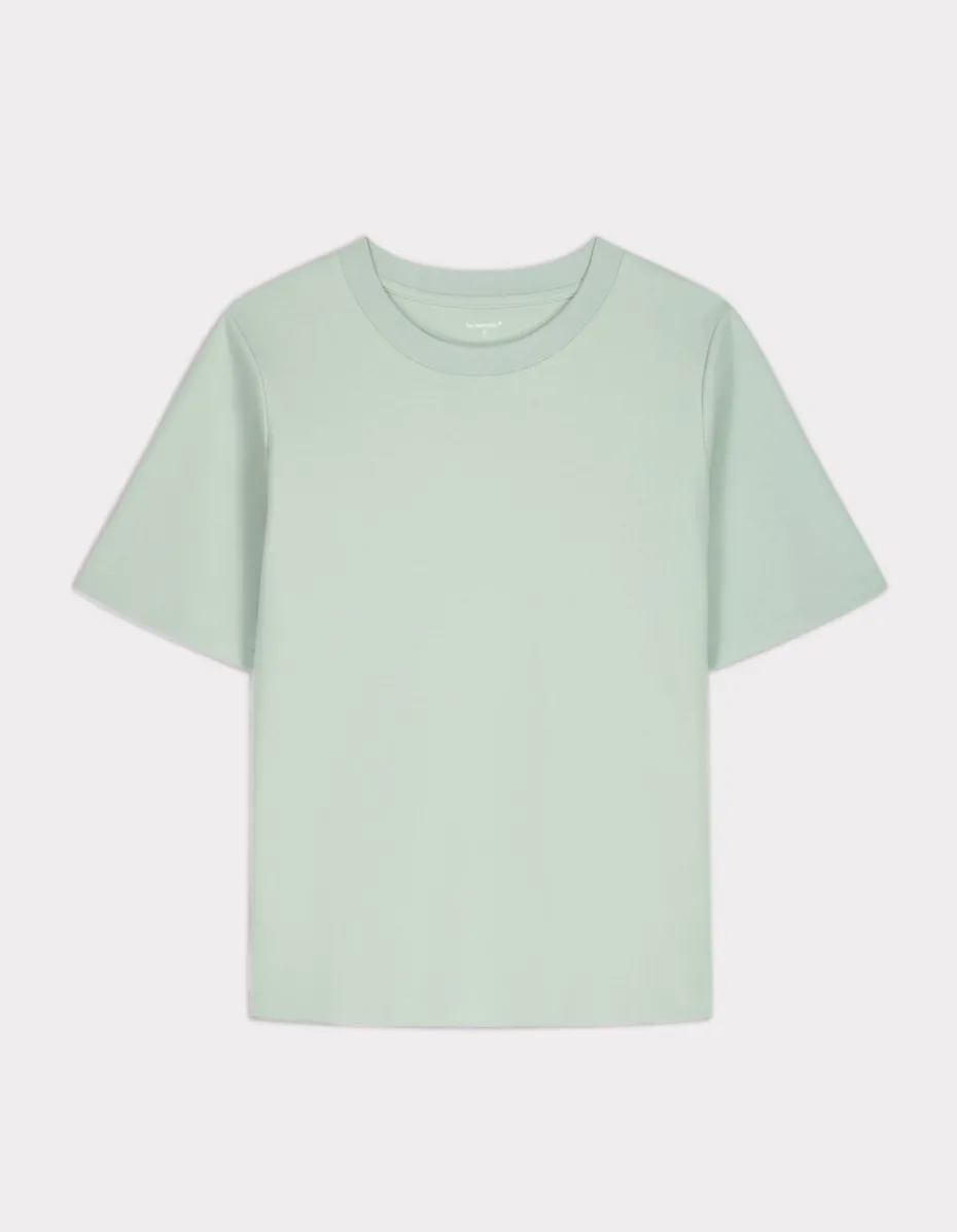 Zacht katoenen T-shirt met ronde hals - groen