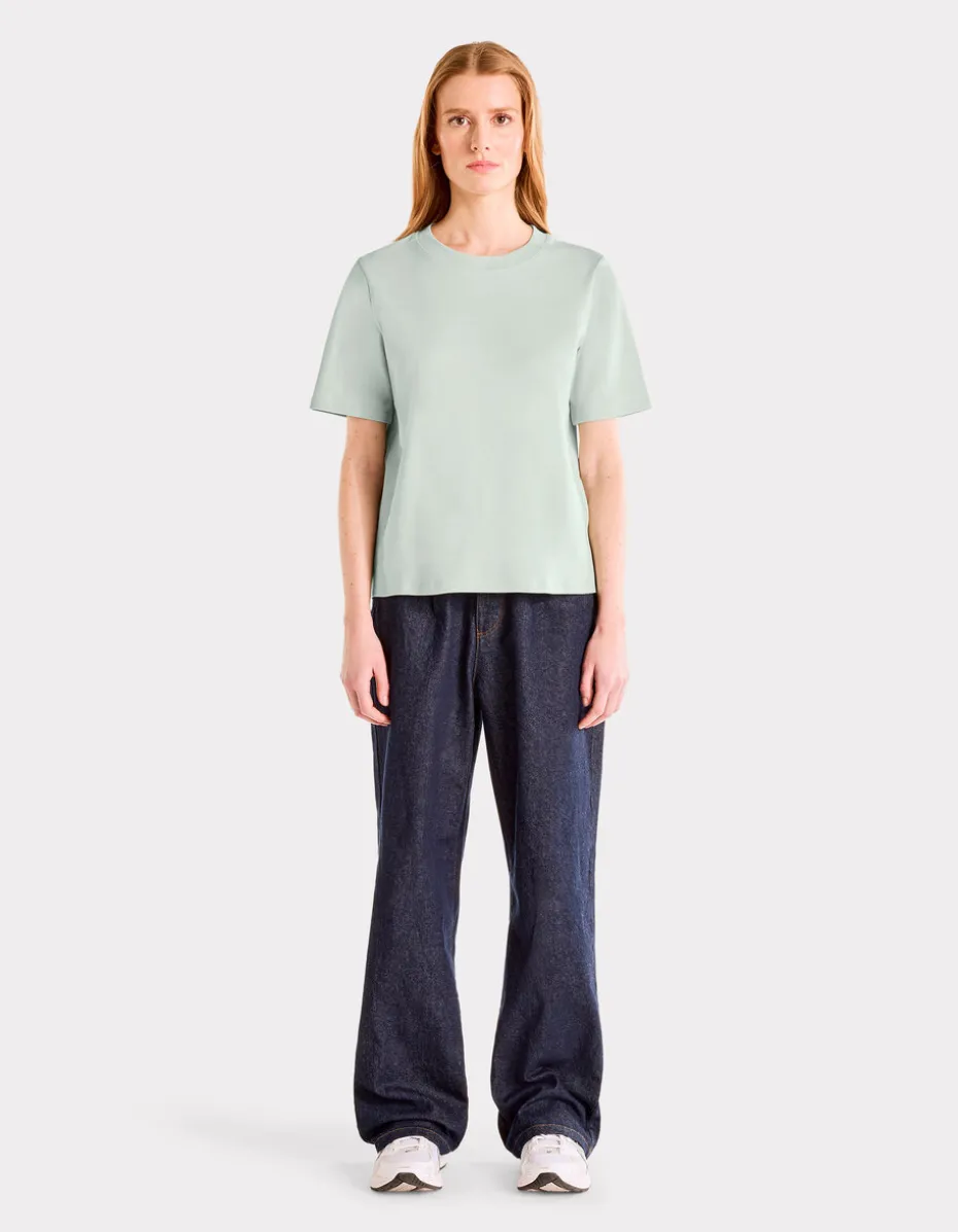 Zacht katoenen T-shirt met ronde hals - groen