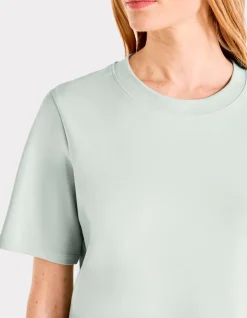 Zacht katoenen T-shirt met ronde hals - groen
