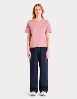 Zacht katoenen T-shirt met ronde hals - roze