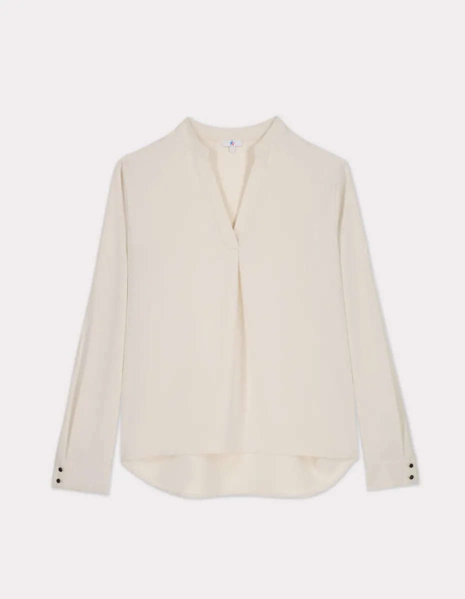 Zware satijnen blouse - beige