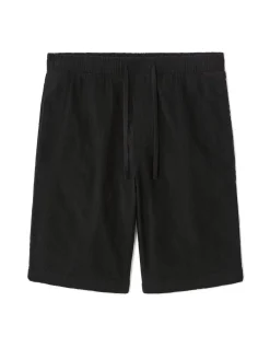 Zwarte 100% katoenen gestreepte jacquard Bermudashort